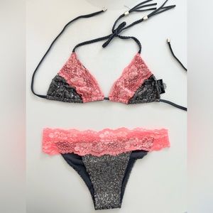 Beach Bunny Bikini (size Medium) Brazilian cut bottoms